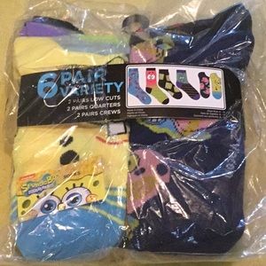 Men’s spongebob squarepants novelty socks 6 pack